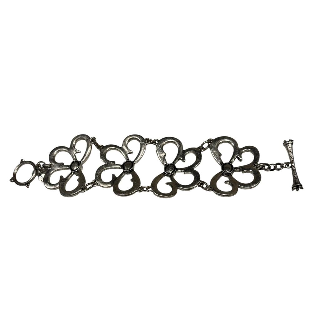 Lucky Brand Silver & Faux? Turquoise Stone Chunky WideToggle Bracelet - Picture 9 of 9